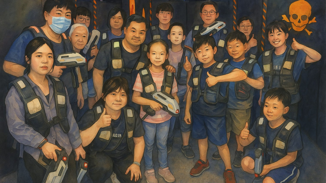 孩子們規劃的旅行,決定帶家人去玩鐳射槍戰!(原始照片2024年9月7日於六度空間,店家攝影)